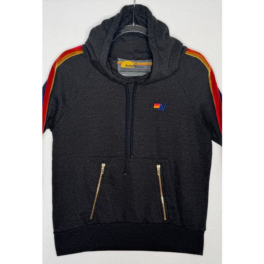 2010s Aviator Nation Rainbow Stripe Hoodie Jogger Set S/L USA - Picture 15 of 16